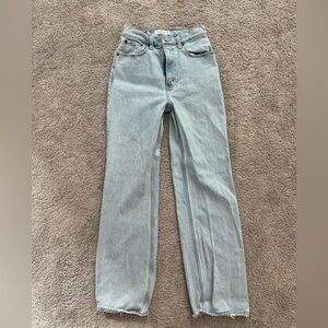 Abercrombie & Fitch Women's Light Blue Straight Leg Jeans